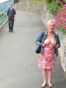 busty; chubby; flashing; outdoors; public; small tits; 