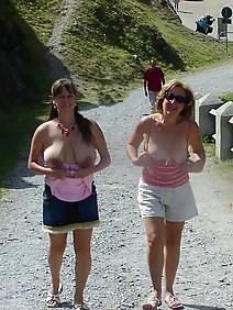busty; chubby; outdoors; public; 